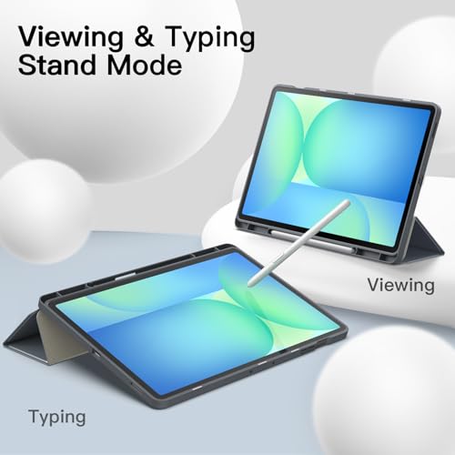 JETech Case for Samsung Galaxy Tab S10 FE Plus/S10 FE+ 13.1-Inch with S Pen Holder, Soft TPU Tri-Fold Stand Protective Tablet Cover, Support S Pen Charging, Auto Wake/Sleep (Grey) by JETech - Image 7