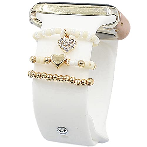 3PCS/Set Bead Decorative Ring for Apple Watch Series 7 6 5 4 iWatch 45mm 41mm Strap Accessories ,Tomcrazy Diamond Watch Band Loops for Watch Bands Any Width 20mm Samsung Galaxy Watch 4 44mm 40mm 3 Active 2 Vivomove Huawei Watch 2 Pro (e)