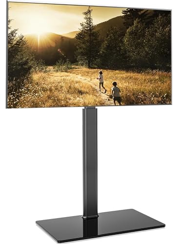 FITUEYES TV Floor Stand for 32 to 60 inch TVs Free Standing TV Stand with Swivel Bracket Height Adjustable Holds 30kgs Max VESA 600x400mm Black