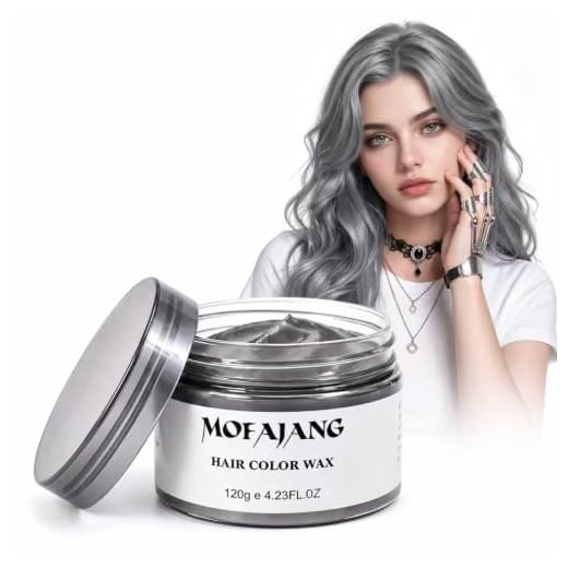 Temporary Silver Gray Hair Spray Color, Luxury Coloring Mud Grey Hair Dye Wax,Washable Treatment with All Day Hold. Non-Greasy Matte Hairstyle Ash for Party, Cosplay