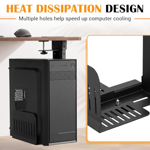 Hicarer Soporte para CPU de Escritorio Ajustable para Torre de PC 6.1"-10" Ancho, 13.4"-21.6" Alto, Montaje sin Perforación miniatura 4
