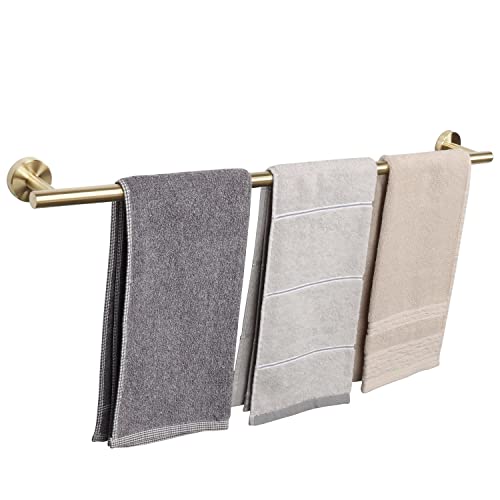 TocTen Toallero de baño – Soporte grueso de acero inoxidable SUS304 para toallas de baño, barra de toalla para baño, colgador de toallas de pared resistente (36 pulgadas, oro cepillado)