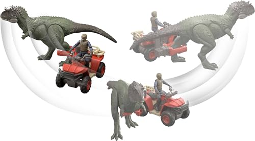 Image of Mattel Jurassic World Pack with Vehicle, Human & Dinosaur Action Figure, Capture Claw ATV Pack, Catch & Launch Storytelling Features