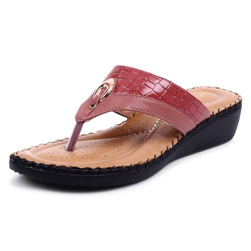 Image of TRASE Women's Flip-Flops & Slippers | Doctor Ortho Comfortable Chappal for Women & Girls | Light weight, Soft Footbed, Comfortable & Stylish | Diabetic & Orthopedic Footwear, Good for Knee & Foot Pain