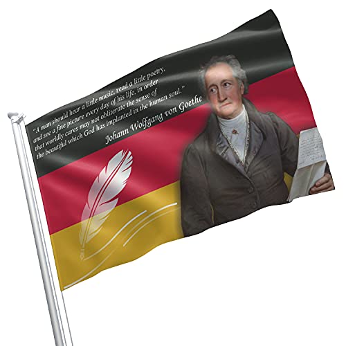 Johann Wolfgang Goethe Portrait German Flag Classic Greatest Writer Art World Best Music 3x5 feet Flag Banner Vivid Color Double Stitched Brass Grommets