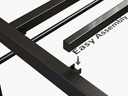 Ironck Full Size Bed Frame With Bookcase Headboard With Charging Station, Mattress Foundation/No Box Spring Needed, Non-Slip Without Noise, Vintage Brown #TOP7