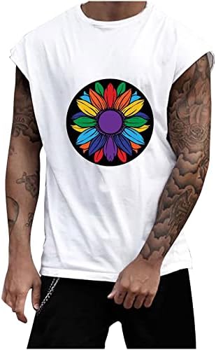 Mens Cami Tank Vests USA Flag Print Vest Tops for