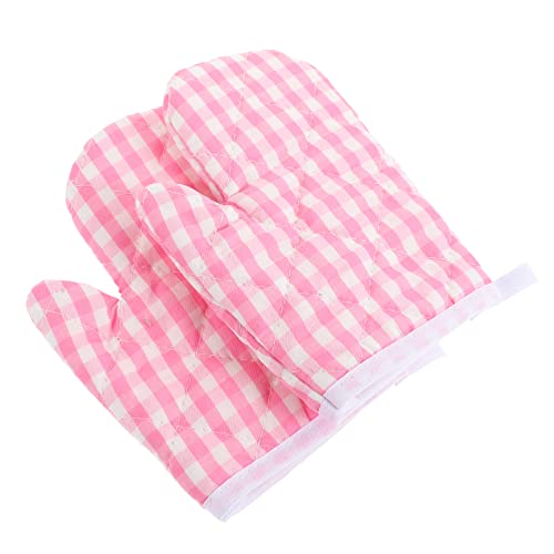 Upkoch Kitchen Gloves 2Pcs Kids Baking Gloves Kids Oven Mitts Kitchen Heat Resistant Microwave Gloves For Children Play Cooking Baking Kitchen Farmhouse Restaurant Pink Kids Baking Gloves #TOP18