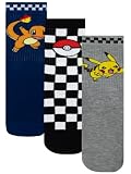 Pokemon Socken 3er-Pack Mit Pikachu, Kinder Socken für Jungen, Größen 31-36