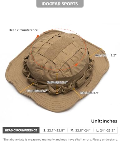 Image of IDOGEAR SPORTS Tactical Boonie Hat for Men Women Brim Sun Hat for Outdoor Activities Like Fishing, Hiking, Hunting & Camping