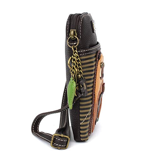 Image of CHALA Wilderness Animal Collection Cell Phone Crossbody Purse-Women PU Leather /Canvas Multicolor Handbag w /Adjustable Strap