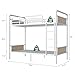 Jocoevol Metal Bunk Bed Twin Over Twin, Industrial Bunkbeds Heavy Duty Bed with Safety Guard Rails and Space-Saving Design, Steel Bed for School, Bedroom (White)