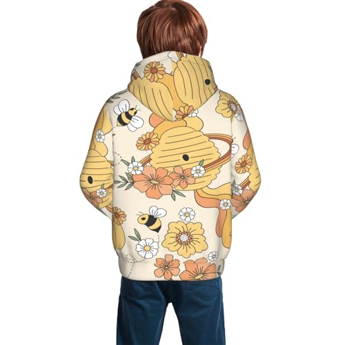 Groovy Floral Kid Hoodies Boys Sweatshirts Girls Pullover with Pocket4