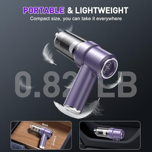 Image of KMM Handheld Car Vacuum Cleaner, 11000PA Vacuum Cleaner & Air Duster, 120W High Power Vacuum Portable Cordless, Hand Held Vacuum Rechargeable with Multi-Nozzles & LED Light for Home, Car, Office