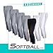 Team Express Women's Piped Fastpitch Pant, Ladies Softball Pants with Double Knee and Elastic Bottoms, Low Rise Pants for Softball, 100% Polyester, YKK Zipper, White/Navy, Double XL