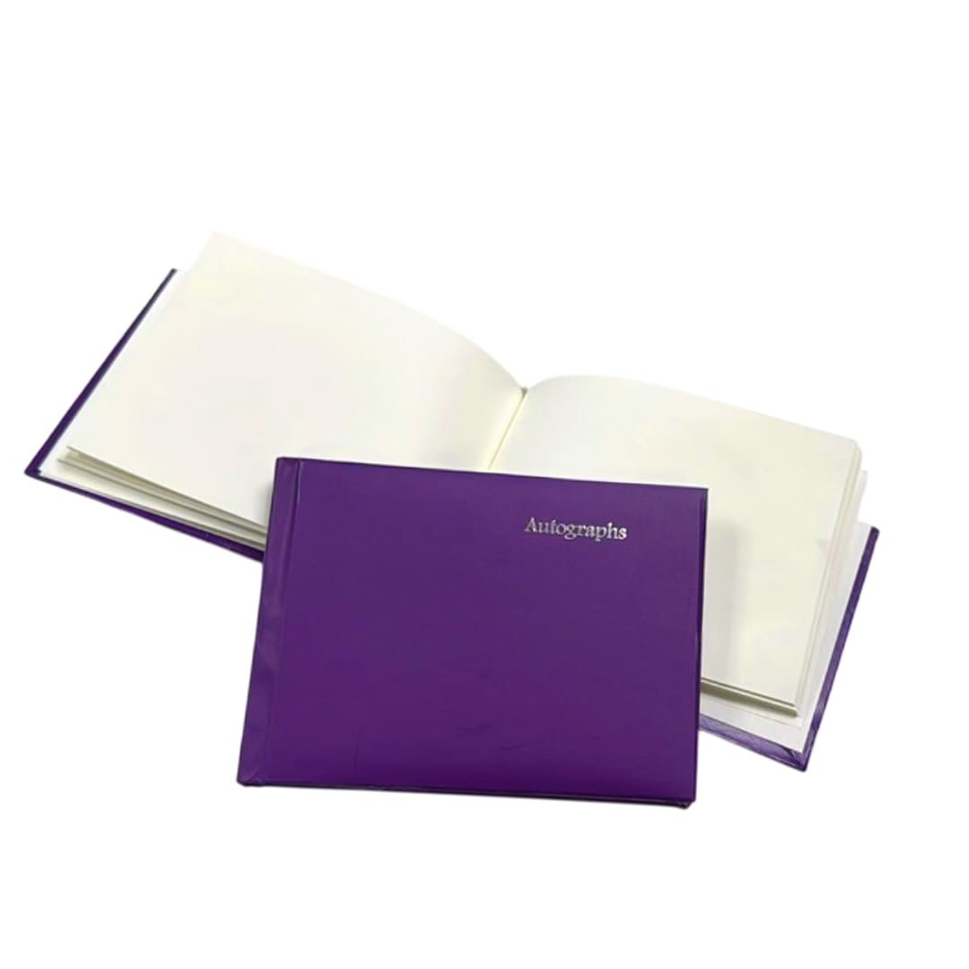 Janrax 100 Pages Purple Autograph Book – School Leavers Signature, End of Term Memory Book