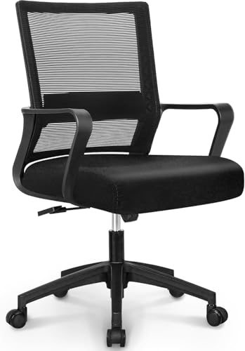 Future Warrior Ergonomischer Bürostuhl, Lendenwirbelstütze, höhenverstellbarer Chefsessel, Drehstuhl, Netzstuhl (Schwarz)
