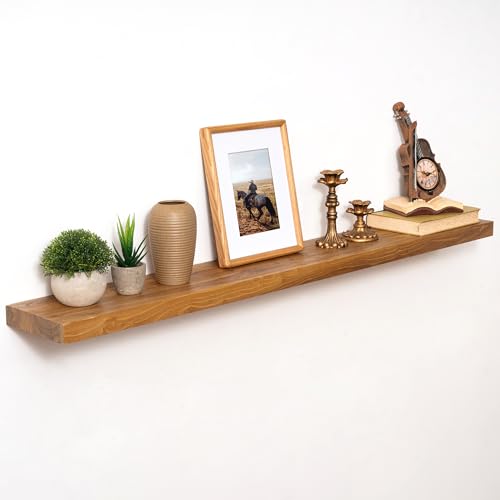 Marsmiles 48 inch Floating Shelves for Wall Solid Elm Wood