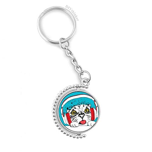 Casque rouge chat blanc pendentif clé à offrir aux propriétaires de chats