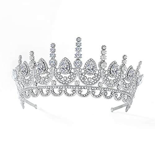 QIYUDS Crystal Crowns,Vintage Crown Tiaras,Girls Adult Bridal Hair Accessories Gifts