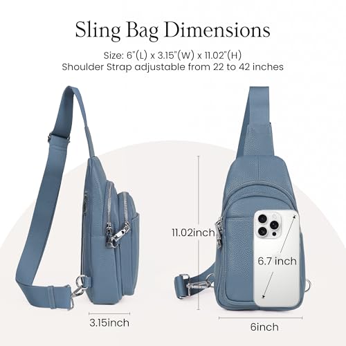 Image of befen Genuine Leather Sling Bag for Women Anti-Theft Crossbody Chest Bags Fanny Packs for Travel with RFID Card Slots