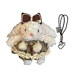KDFSSIPE Portachiavi Peluche Coniglio Carino 18cm - Peluche Kawaii Con Tasca - Regalo Per Ragazze e Donne - Decor Per Zaino,Valigia e Auto Cerniero Chiavi Coniglio(Marrone)