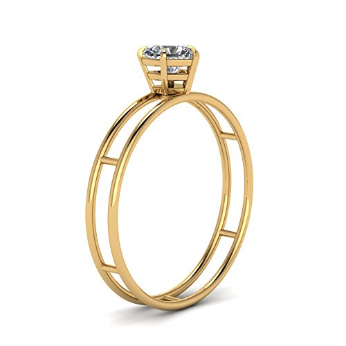 Bague cœur façonner plaqué or avec anneau fendu parallèle au design minimaliste