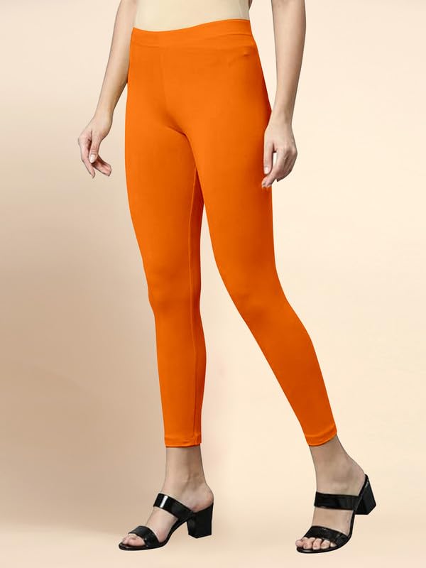 Image of TRENDMALLS Women's Microfiber Elastane Stretch Soft Cropped Leggings with Ultrasoft Waistband for Women