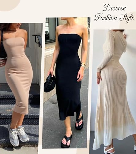 Image of Slip Dress for Women Full Slip for Under Dresses Shapewear Tummy Control Long Slip with Back Slit