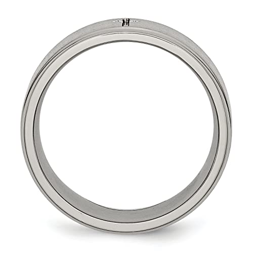 Titanium Cross 8mm Brushed Mens Ring Band Size 92