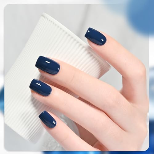Image of GAOY Blue Navy Gel Nail Polish Set, 6 Colors Nude Gray Baby Blue Soak Off UV Light Cure Gel Polish Kit for Salon and Nail Art DIY at Home