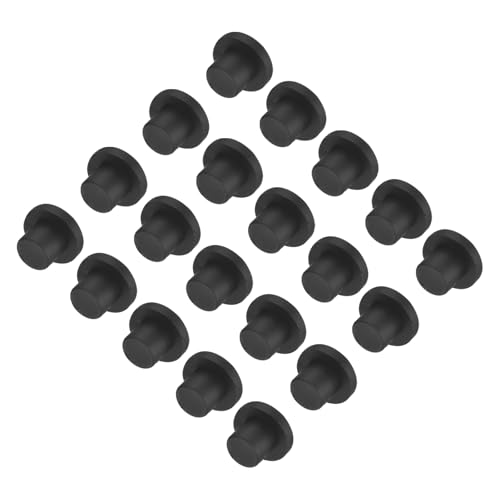 Image of uxcell High Temp Silicone Plug Mount Dia 12mm /0.47 inch t Shaped Rubber Stopper Hole Plugs for Powder Coating Plating Waterproof Plugs Sealing Plugs Black Pack of 36(OD 20mm)