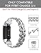 Wearlizer Compatible with Charge 3 Bands for Fitbit Charge 4 Band Women Metal Replacement Charge 3 hr Band Accessories Strap Bracelet Bangle Silver