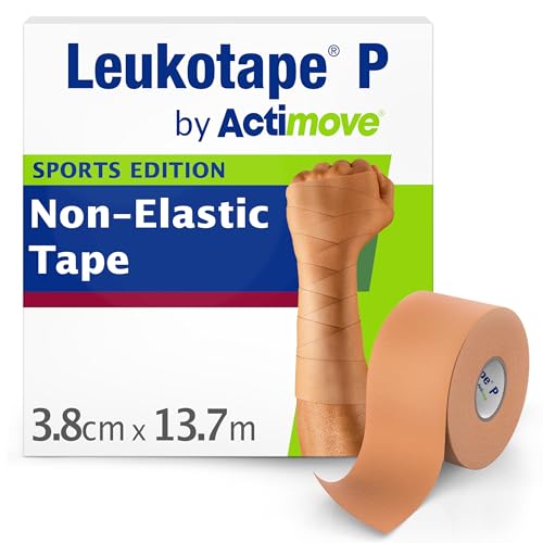 Leukotape P by Actimove Sports Edition Rigid Medical Tape for Sprains and Injury Prevention 3.8 cm x 13.7 m Beige 1 Roll