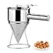 opamoo Embudo de Pistón Embudo para Hornear de Acero Inoxidable Dispensador de Embudo con Soporte Dispensador de Masa,Herramientas para Hornear para La Cocina Moderna del Hotel,Pastelería,Etc(Plata)