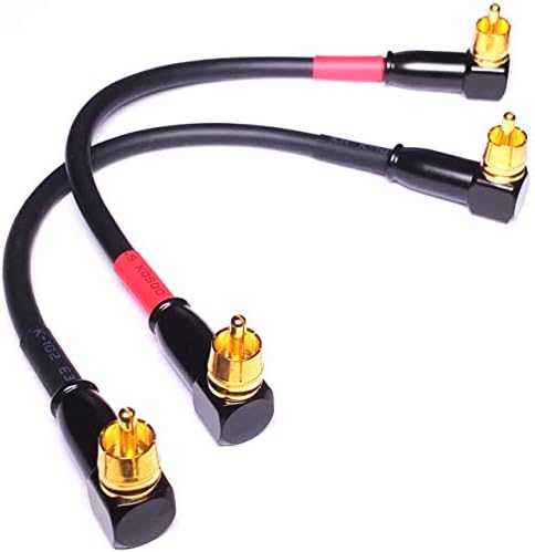 CNCESS Right-Angle RCA Male to Male Cable, 2-Pack (6 Inches)