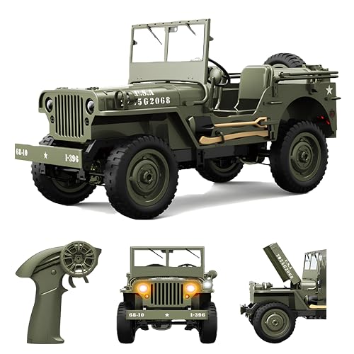 YIKESHU Remote Control Car, 2.4Ghz 4WD Off Road RC Truck Vehicle with Linked Lights, Rc Crawler 1:10...