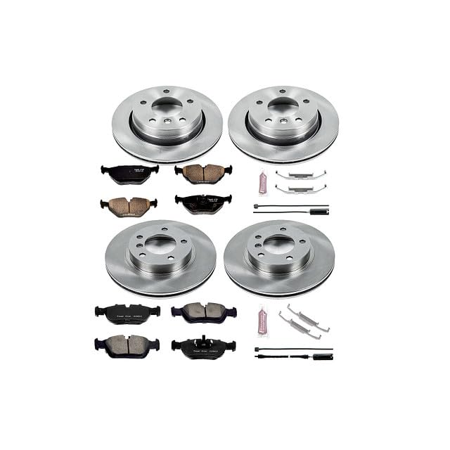 Image of PowerStop Z17 Replacement Brake Pad & Rotor Kit Front & Rear KOE499 | BMW 328i, BMW 323i Ceramic Brake Pads + Disc Rotors