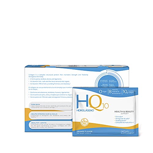 Hidrolageno Q10, Hydrolyzed Collagen, Vitamins, Zinc, Antioxidants, 30 Sachets Per Pack, 4.2 Ounce, Pack Of 1 #TOP2