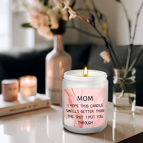 Mothers Day Gifts For Mom From Daughter Son- Mom Candles Gifts- Birthday Gifts For Mom- Presents For Mom- Funny Gifts For Mom-Glass Jar Lavender Scented Candles, 7Oz #TOP3