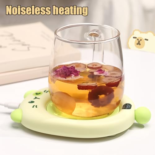 Coffee Mug Warmer - Winter Cartoon Animal Cup, Portable Smart Beverage Heater, Electric Drink Warmer, Cute Coffee Tea Milk Heating Pad, Desktop Hot Drink Plate, Fun Office Table Accessory