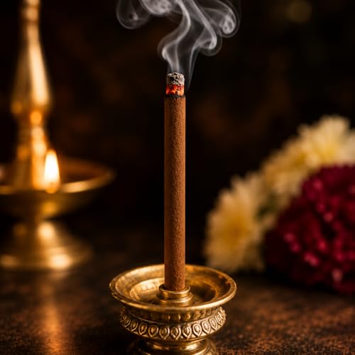 Image of Temple Woods Dhoop Sticks - Pack of 80 | Bambooless & Charcoal-Free Dhoop Stick for Pooja | Premium Woody Sandal Cedar Fragrance | Long Lasting Low Smoke Agarbatti for Meditation