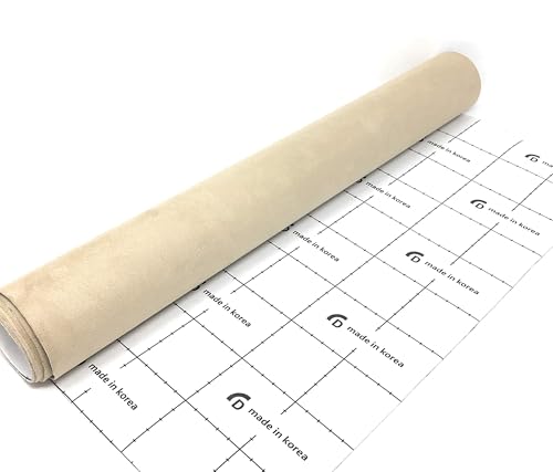 Image of Suede Fabric Wrap - Self Adhesive Film Sticker Silky Decal Sheet for Car Interior Furniture Upholstery DIY Elastic Stretch Peel and Stick (Beige, 17.5 in x 70 inch)