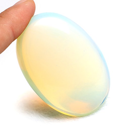 Opal Crystal Palm Stone Healing Flatback Quartz Gemstone