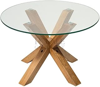 Milano Range Solid Oak Glass Coffee Dining Table Lamp End Living room Furniture (Coffee Table)