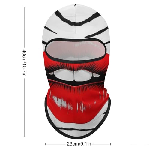 Balaclava para Hombres y Mujeres con Diseño de Labios Rojos, Máscara Facial Completa para Ciclismo, Esquí y Motociclismo miniatura 2