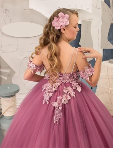 Tulle Appliques Flower Girl Dress for Wedding Off Shoulder Princess Pageant Dress for Girls Kids Formal Ball Gowns4
