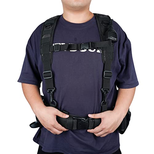 Image of MELOTOUGH Tactical Suspenders for Duty Belt,Breathable Padded Adj H-Harness w /YKK Hooks,Heavy Duty Police Law Enforcement