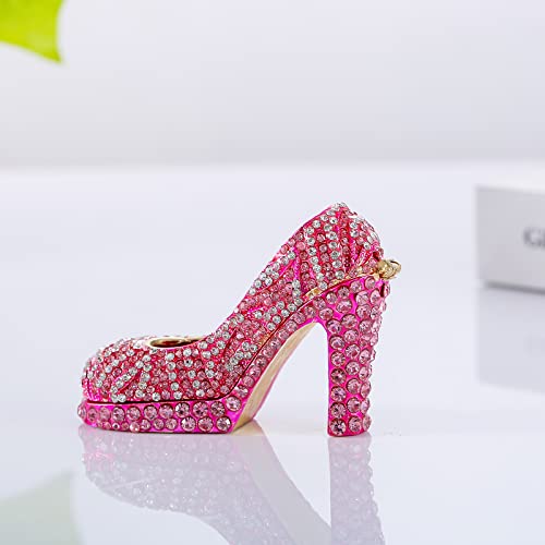 Ingbear Pink High Heels Figurine Hinged Trinket Boxes, Unique Gift For Mother's Day, Hand-Plated Enameled Jewelry Box, Ornaments For Home Decor. #TOP1