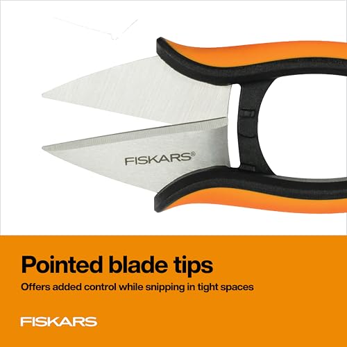 Image of Fiskars Herb Garden Scissors, 5 inch Garden Shears, Handheld Herb Snips with Sheath and SoftGrip Handle, Dishwasher Safe
